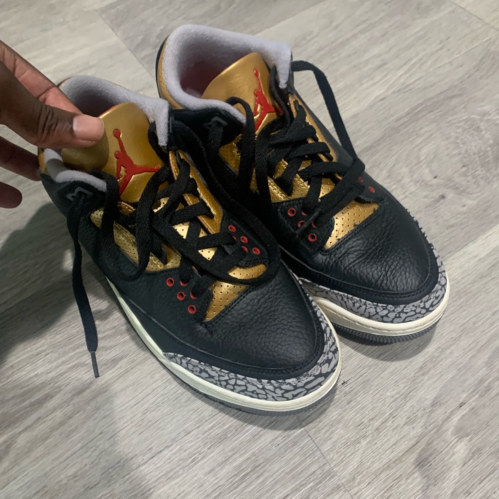 Women Air Jordan Black and Gold Sneakers- 'Black Gold'